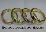 CEB124 16mm width gold plated alloy with enamel bangles wholesale