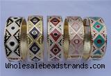 CEB18 5pcs 19mm width gold plated alloy with enamel bangles wholesale
