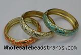 CEB184 15mm width gold plated alloy with enamel bangles wholesale