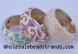 CEB27 5pcs 32mm width gold plated alloy with enamel bangles