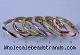 CEB33 6pcs 10mm width gold plated alloy with enamel bangles