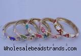 CEB34 5pcs 12mm width gold plated alloy with enamel rhinestone & bangles