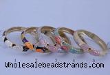 CEB35 5pcs 12mm width gold plated alloy with enamel bangles