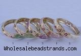 CEB38 5pcs 14mm width gold plated alloy with enamel rhinestone & bangles