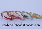 CEB42 5pcs 17mm width gold plated alloy with enamel rhinestone & bangles
