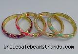 CEB52 7mm width gold plated alloy with enamel bangles wholesale