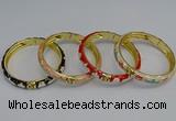 CEB56 7mm width gold plated alloy with enamel bangles wholesale
