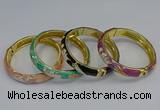 CEB59 9mm width gold plated alloy with enamel bangles wholesale