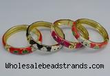 CEB60 9mm width gold plated alloy with enamel bangles wholesale