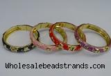 CEB61 9mm width gold plated alloy with enamel bangles wholesale