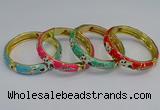 CEB62 9mm width gold plated alloy with enamel bangles wholesale