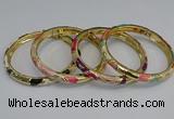 CEB69 6mm width gold plated alloy with enamel bangles wholesale