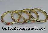 CEB72 6mm width gold plated alloy with enamel bangles wholesale