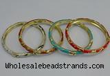 CEB78 5mm width gold plated alloy with enamel bangles wholesale