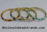 CEB80 6mm width gold plated alloy with enamel bangles wholesale