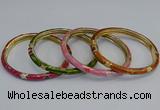 CEB91 6mm width gold plated alloy with enamel bangles wholesale