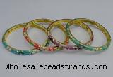 CEB92 6mm width gold plated alloy with enamel bangles wholesale