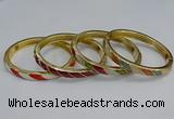 CEB93 7mm width gold plated alloy with enamel bangles wholesale