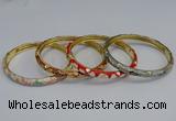 CEB94 6mm width gold plated alloy with enamel bangles wholesale