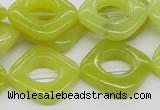 CEJ10 15.5 inches 20*20mm diamond lemon jade beads wholesale