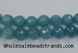 CEQ14 15.5 inches 8mm faceted round blue sponge quartz beads