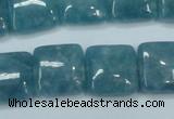 CEQ164 15.5 inches 16*16mm square blue sponge quartz beads