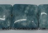 CEQ168 15.5 inches 30*30mm square blue sponge quartz beads