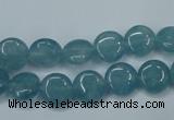CEQ92 15.5 inches 10mm flat round blue sponge quartz beads