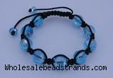 CFB524 12mm faceted round crystal beads adjustable bracelet wholesale