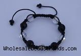 CFB528 12mm faceted round crystal beads adjustable bracelet wholesale