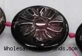 CFG1155 15.5 inches 40mm carved flower agate gemstone beads
