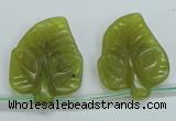 CFG12 15.5 inches 20*24mm carved leaf Korean jade beads