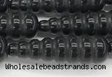 CFG1534 15.5 inches 10*35mm carved teardrop black agate beads