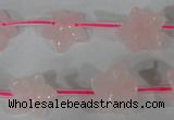 CFG507 15.5 inches 15*15mm carved flower rose quartz beads