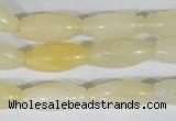 CFG552 15.5 inches 8*20mm carved rice yellow aventurine beads