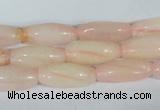 CFG553 15.5 inches 8*20mm carved rice rose quartz beads