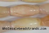 CFG555 15.5 inches 15*35mm carved rice pink aventurine beads