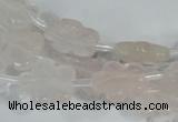 CFG651 15.5 inches 15mm carved flower rose quartz beads