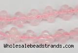 CFG72 15.5 inches 11*11mm carved flower rose quartz gemstone beads