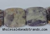 CFJ19 15.5 inches 30*30mm square natural purple flower stone beads