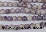 CFJ24 15.5 inches 6mm round natural purple flower stone beads