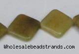 CFW160 15.5 inches 18*18mm diamond flower jade gemstone beads