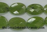 CGA103 15.5 inches 15*20mm faceted oval natural green garnet beads