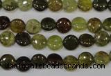 CGA210 15.5 inches 8mm flat round natural green garnet beads
