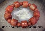 CGB3017 7.5 inches 15*19mm carved tube agate bracelet wholesale