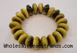 CGB451 8.5 inches 10*19mm rondelle yellow tiger eye gemstone bracelet wholesale