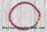 CGB7005 7 chakra 4mm red tiger eye beaded meditation yoga bracelets