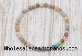 CGB7026 7 chakra 4mm yellow crazy lace agate beaded meditation yoga bracelets