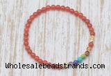 CGB7032 7 chakra 4mm red agate beaded meditation yoga bracelets