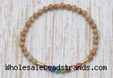 CGB7073 7 chakra 4mm wooden jasper beaded meditation yoga bracelets